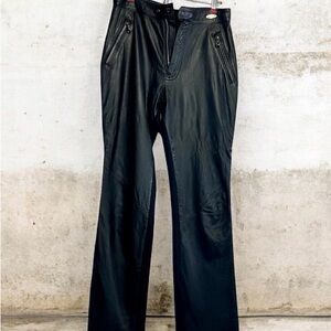 Harley Davidson Black Leather Pants with Zipper Details size 6/34